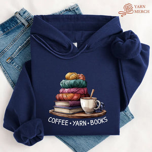 Coffee Yarn Books Hoodie