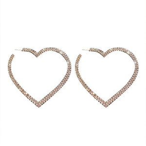 Crystal Heart Hoop Earrings