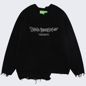 Distressed Knit Sweater