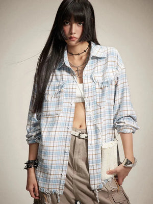 Distressed Plaid Shirt