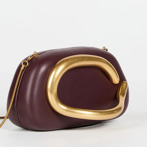 Gold Handle Clutch Bag