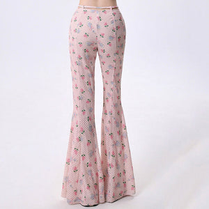 Coquette Roses & Bows Flared Pants