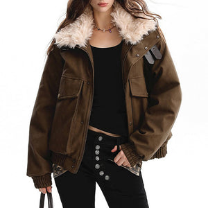 Drama Alert Faux Fur Aviator Jacket