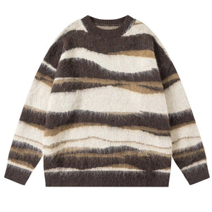 Oversized Striped Knit Sweater