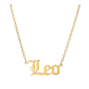 Zodiac Nameplate Necklace