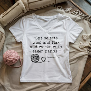 Crochet In Bible Lady V-neck