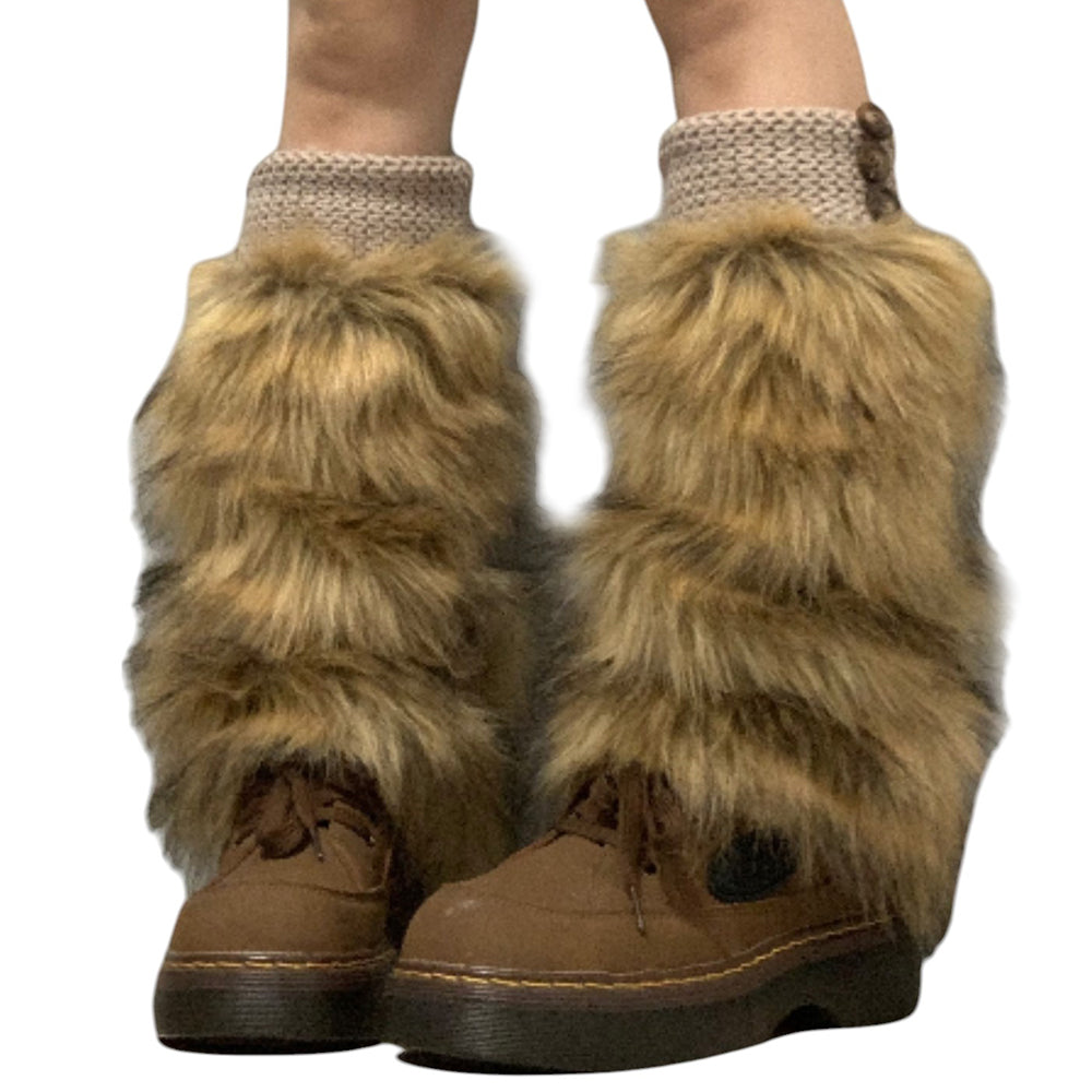 2000s Aesthetic Faux Fur Leg Warmers