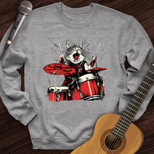 Cat Playing Drums Crewneck