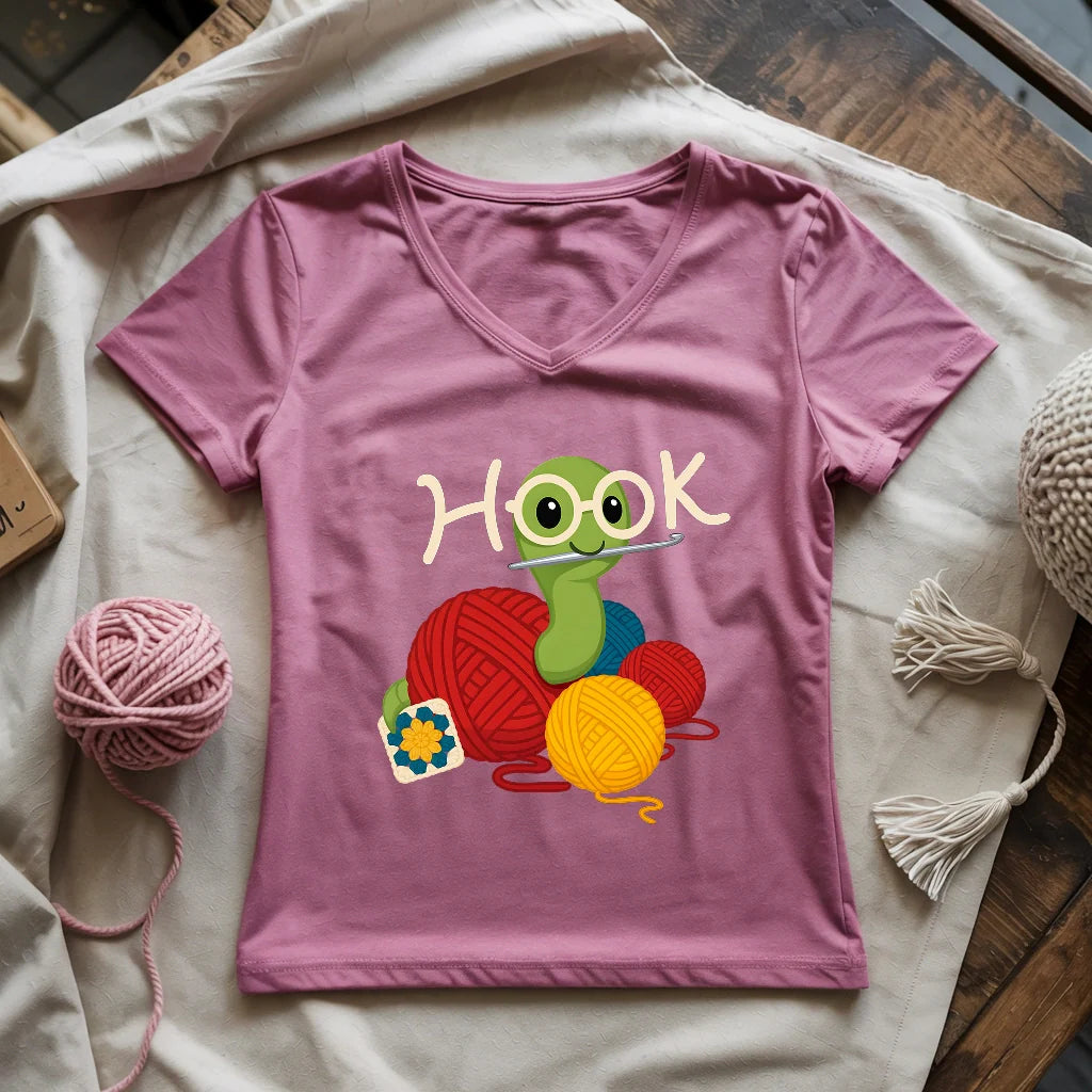 Hook Worm Lady V-neck