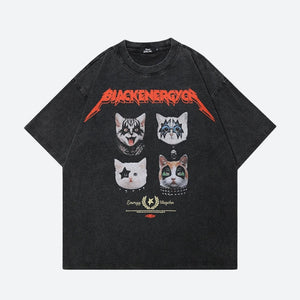 Black Energy Cat Band Tee