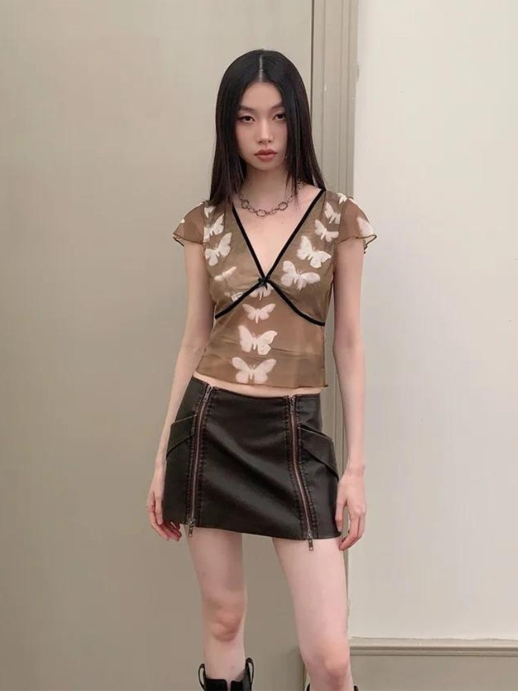 Butterfly V Neck Top