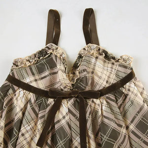 Coquette Plaid Mini Dress