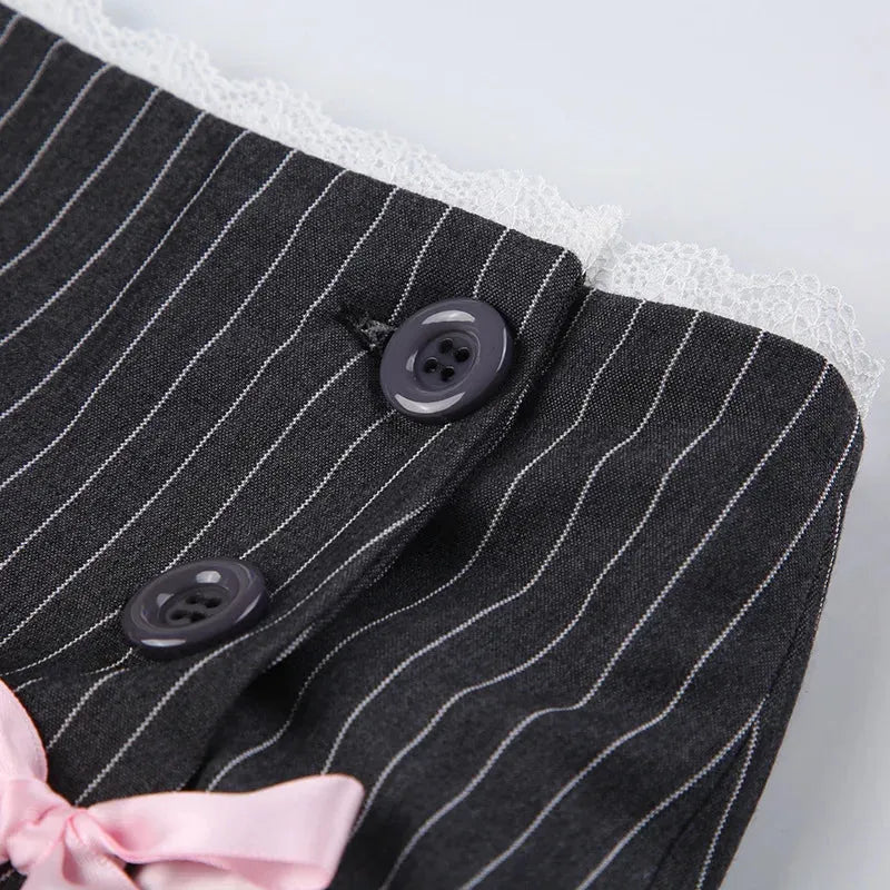 Coquette Striped Mini Skirt