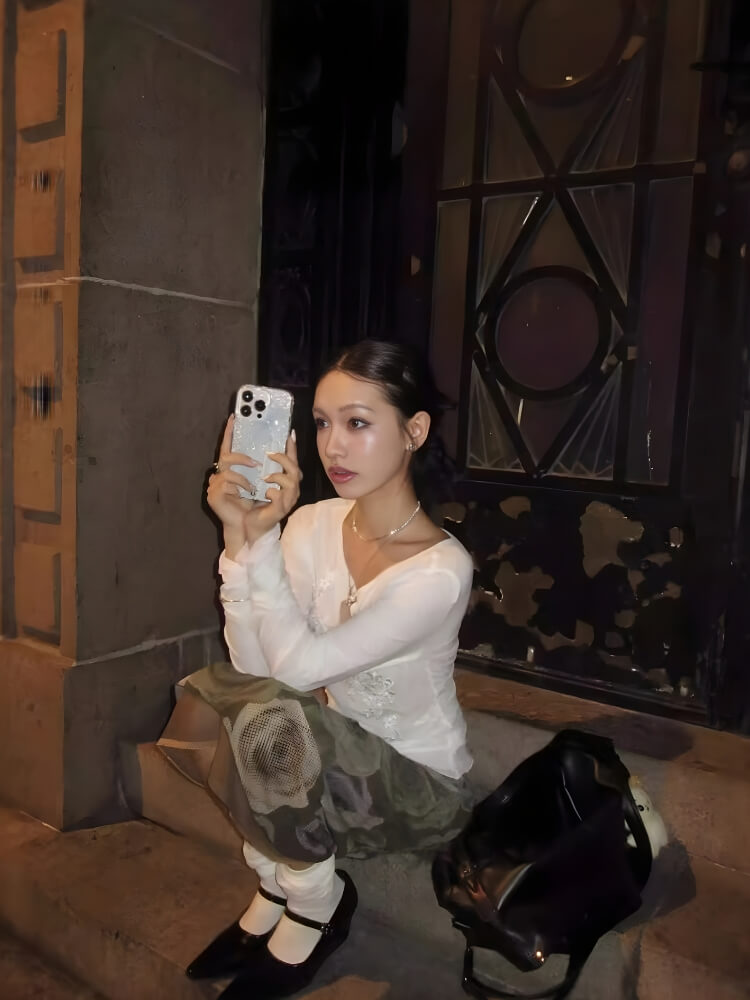 Embroidered Long Sleeve Top