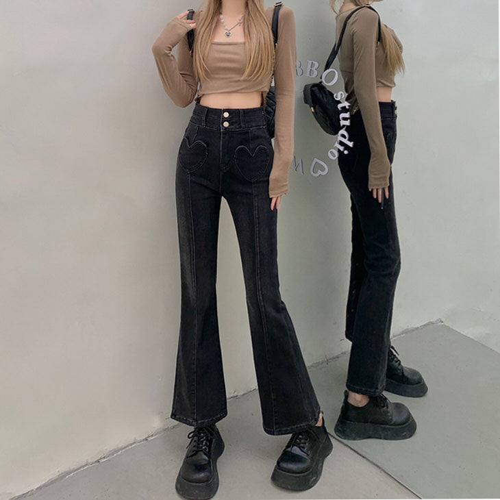 Heart Crush Flare Cropped Jeans