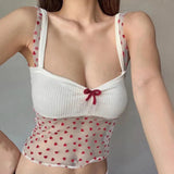 Heart Knitted Sheer Crop Top