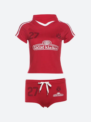 Jersey Top & Shorts Two Piece Set