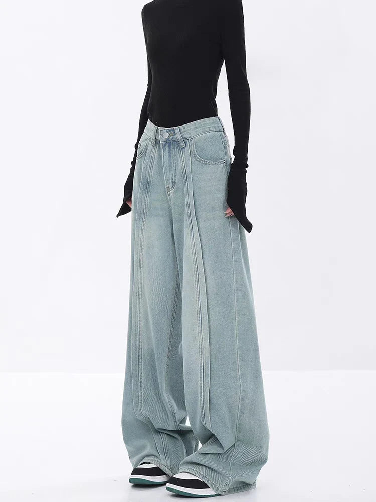Seam Line Wide Leg Jeans