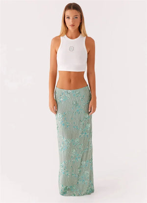 Sequin Embellished Maxi Skirt