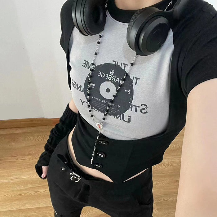 Vinyl Print Crop Top