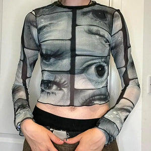 Weirdcore Eyes Top