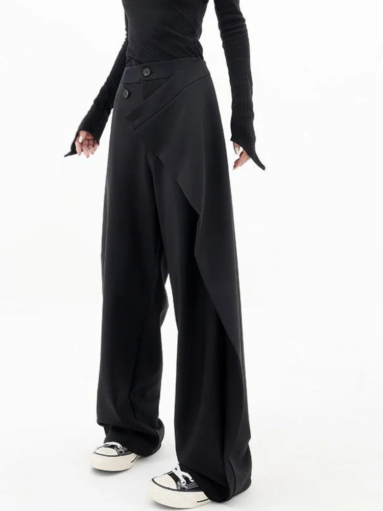 Wrap Front Wide Leg Pants