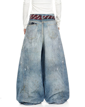 Social Rebel Layered Baggy Jeans