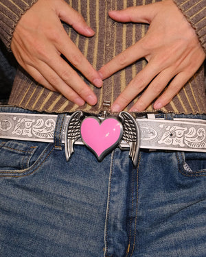 Y2K Aesthetic Angel Wings Heart Belt