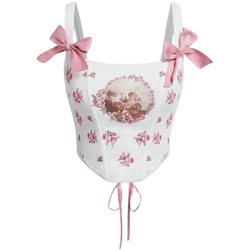 Angelcore Bow Straps Corset