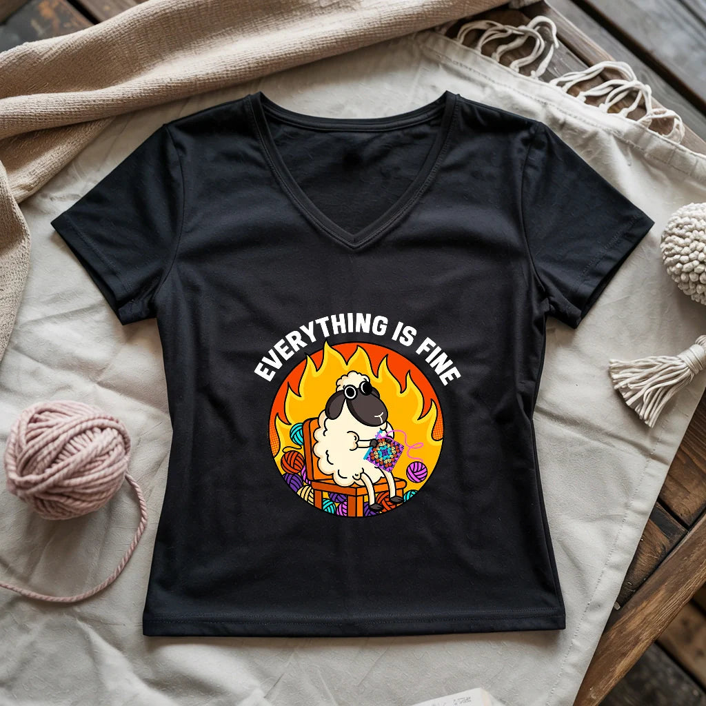 Everything Is Fine Lady V-neck