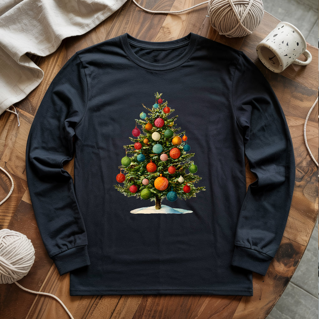 Yarn Christmas Tree Long Sleeve T-shirt