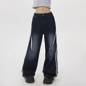 Blokette Side Stripe Wide-Leg Jeans