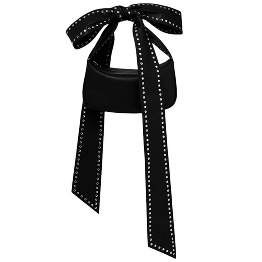 Bowknot Studded Shoulder Bag