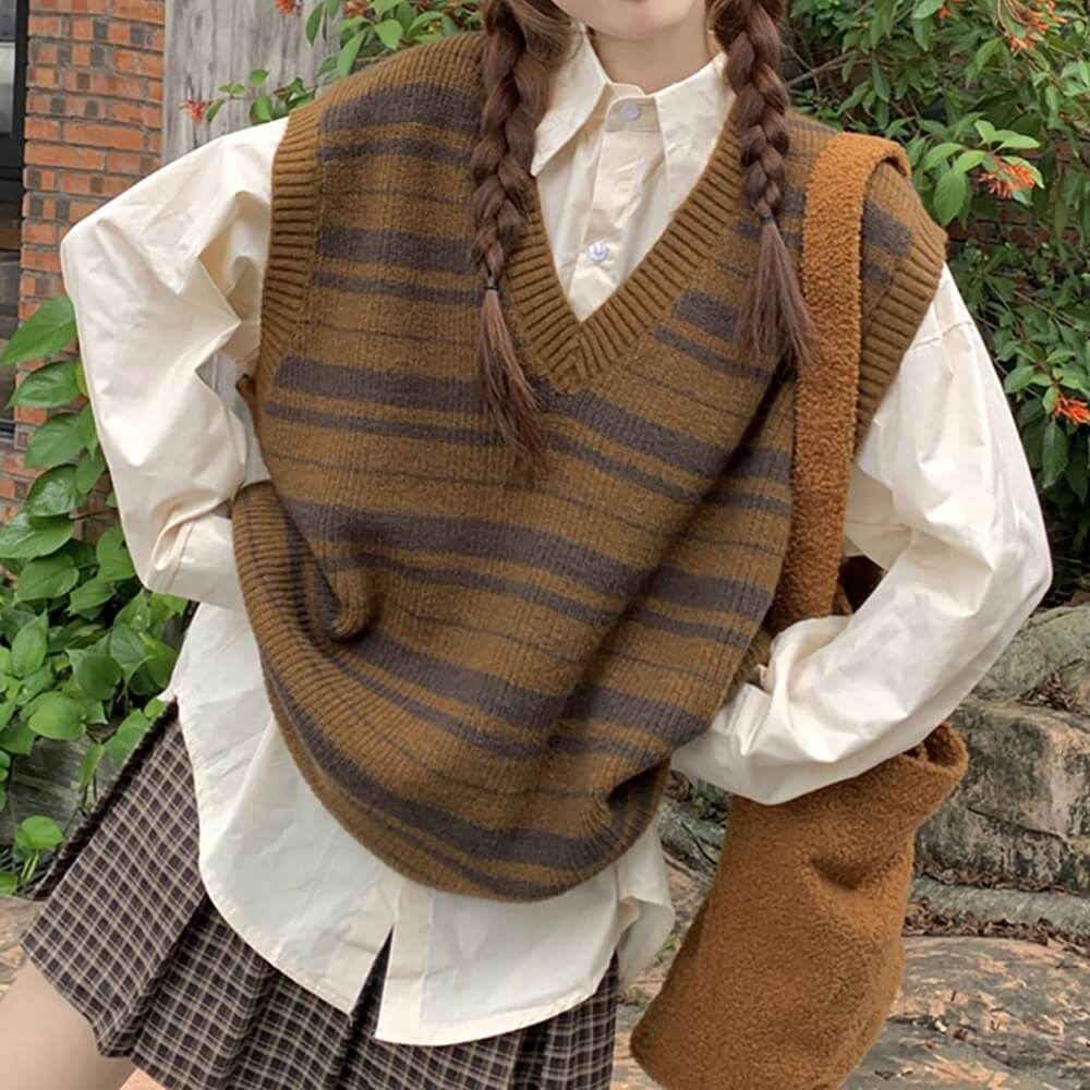 Coffee Break Striped Vest