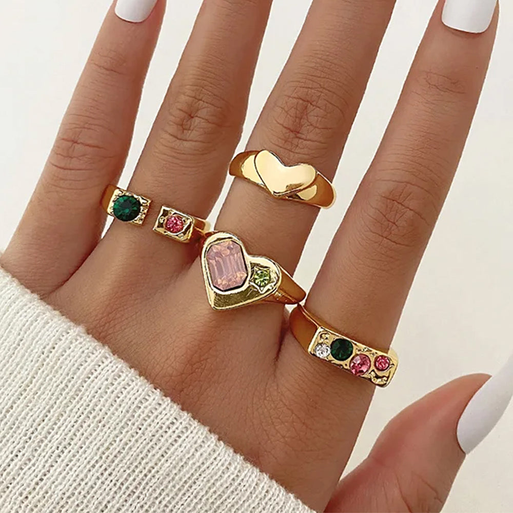 Charm School Aesthetic Ring Set