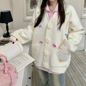 Coquette Girl Bow Cardigan