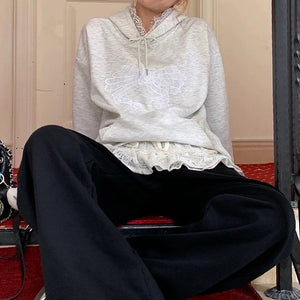 Coquette Bow Lace Hoodie