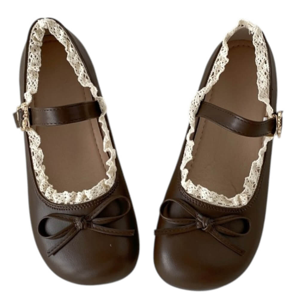 Coquette Lace Trim Mary Jane Flats