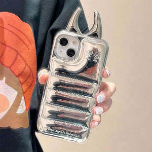Devil Horns Puffer iPhone Case