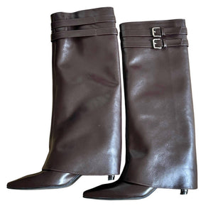 Catwalk Double Buckle Knee-High Boots