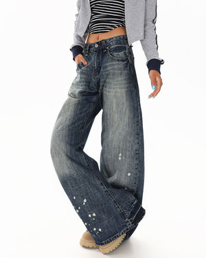 Downtown Girl Distressed Baggy Jeans