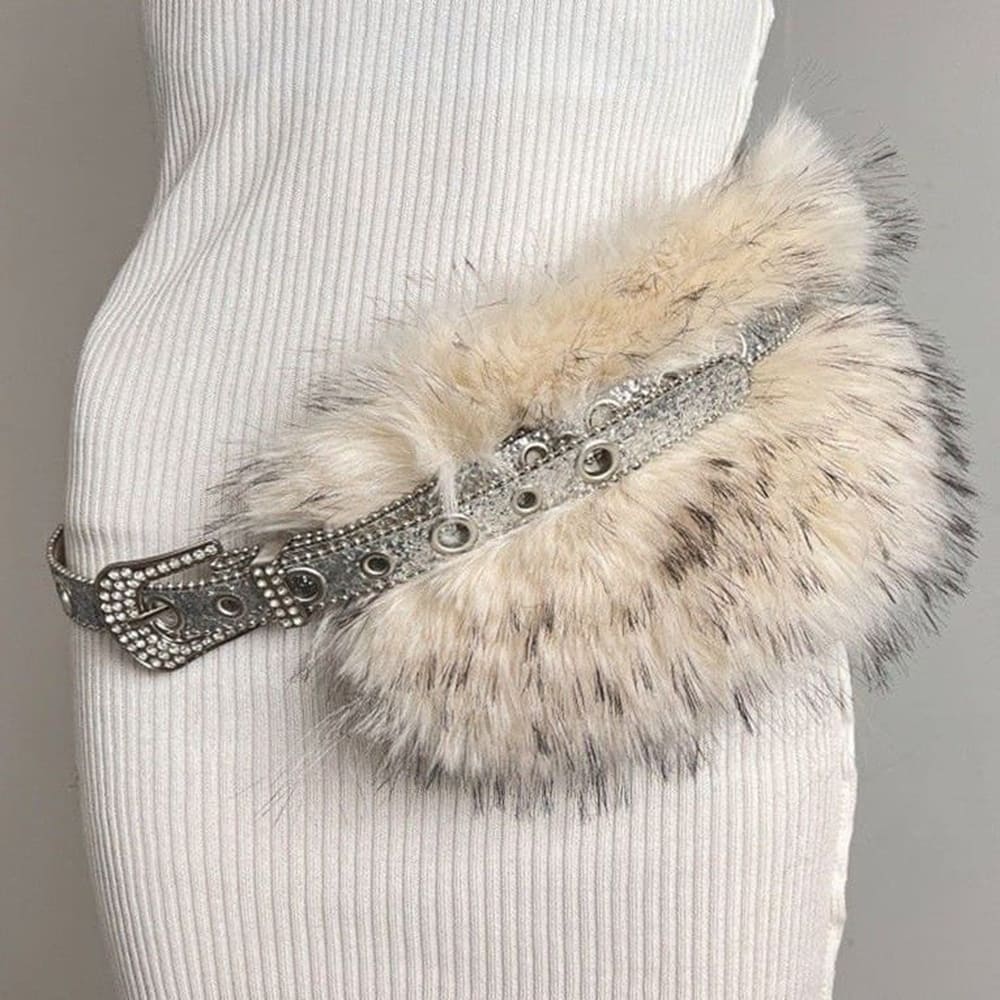 Frost Queen Y2K Fur Belt