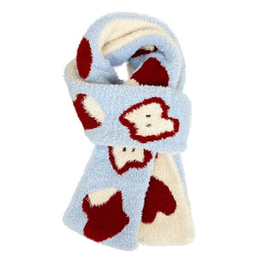 Fuzzy Apple Pattern Scarf