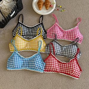 Gingham Picnic Ruffle Bra Top