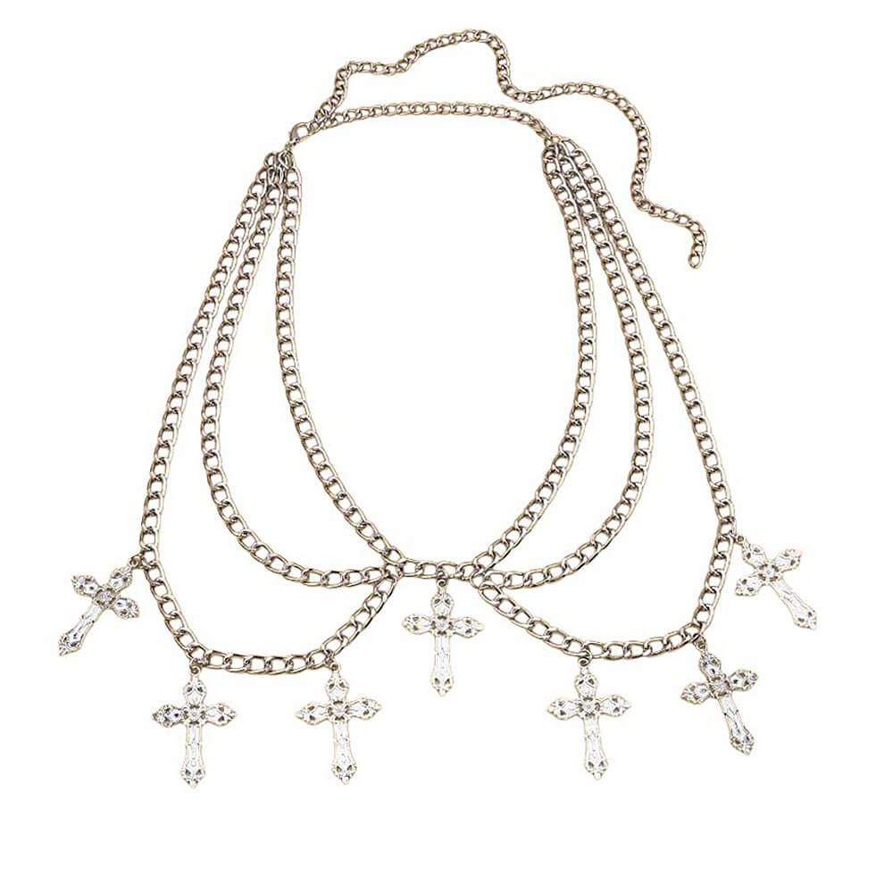 Gothic Cross Layered Chain Belt