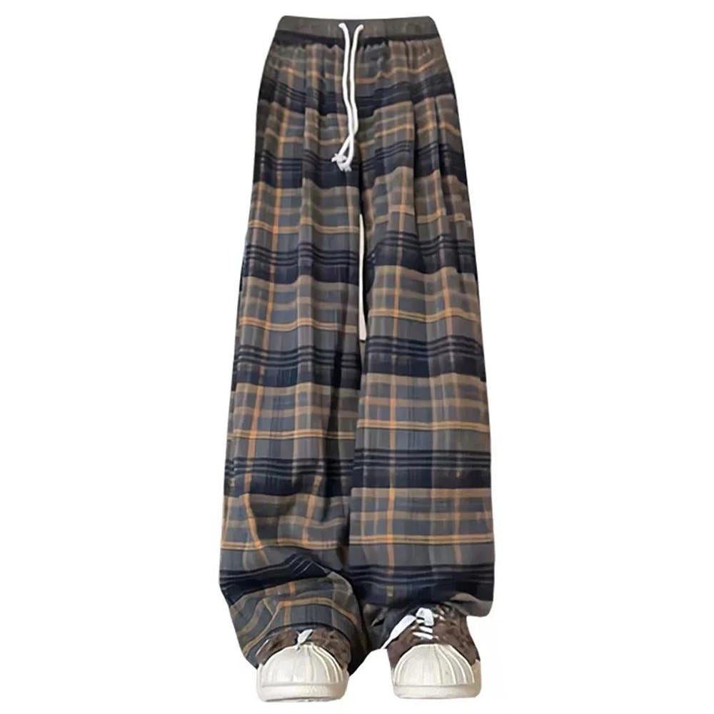 Grandma Aesthetic Cozy Plaid Trousers