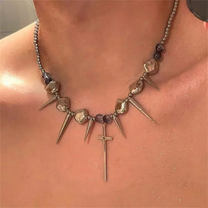 Grunge Aesthetic Cross Necklace