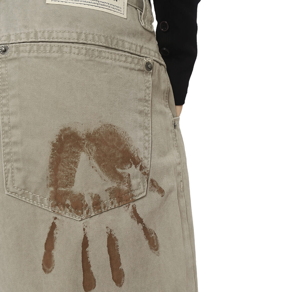 Handprint Wide-Leg Jeans