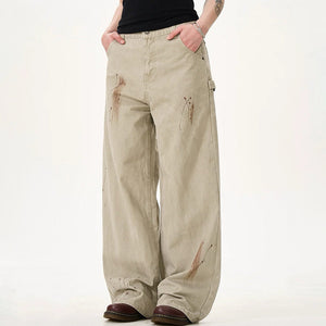 Handprint Wide-Leg Jeans