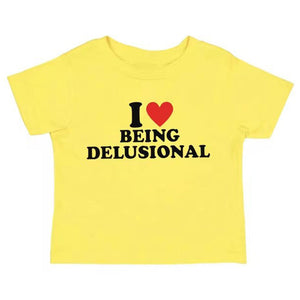 I Love Being Delusional Y2K Crop Top